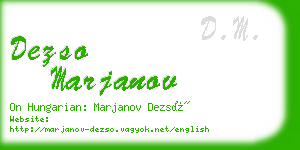 dezso marjanov business card